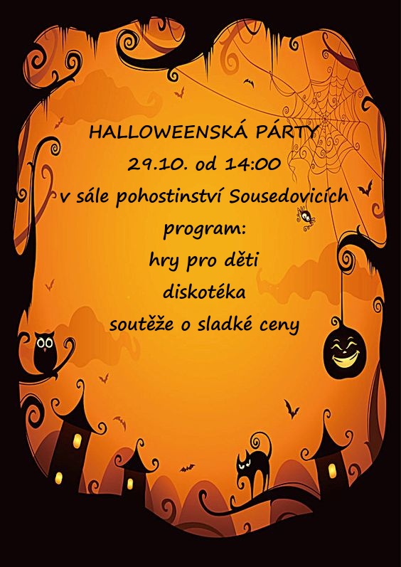 Pozvánka- Halloweenská párty 29.10.2022