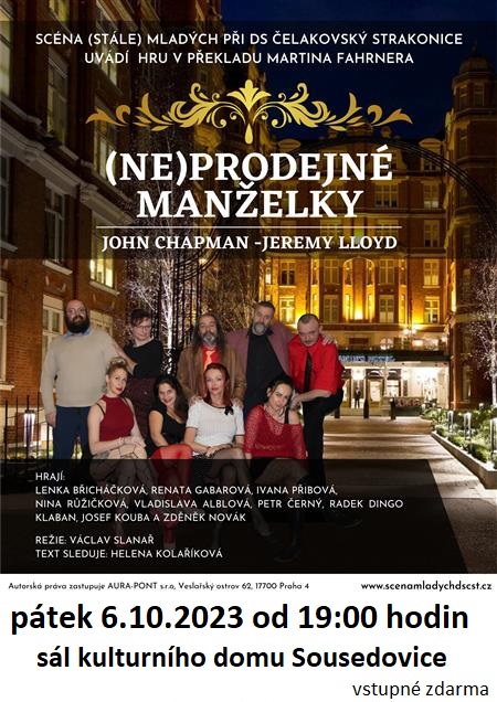 Divadelní představení- "(NE)PRODEJNÉ MANŽELKY" 6.10.2023