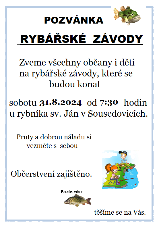 Rybářské závody 31.8.2024