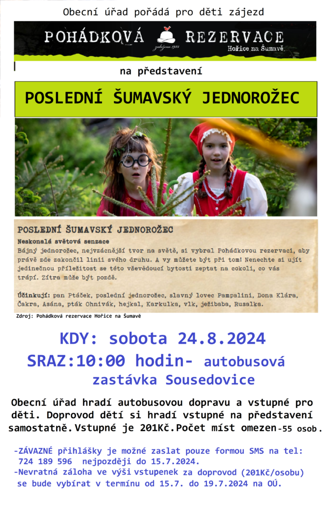 Foto-Pohádková rezervace- POSLEDNÍ ŠUMAVSKÝ JEDNOROŽEC 24.8.2024