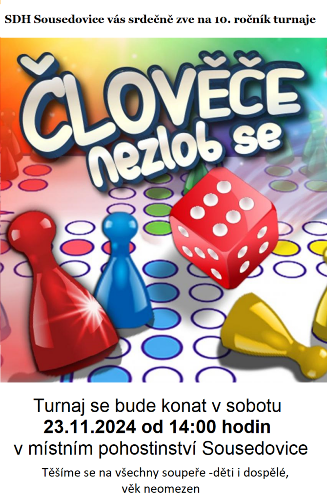 Turnaj "Člověče nezlob se" 23.11.2024