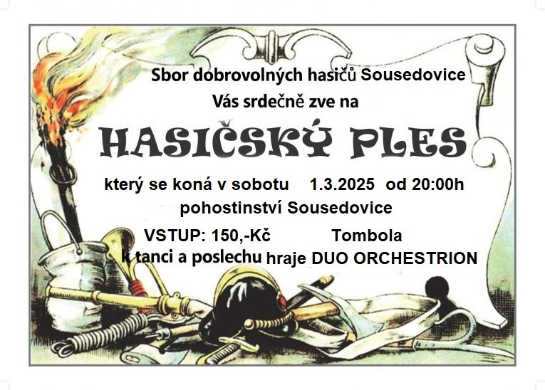 SDH- Hasičský ples 1.3.2025