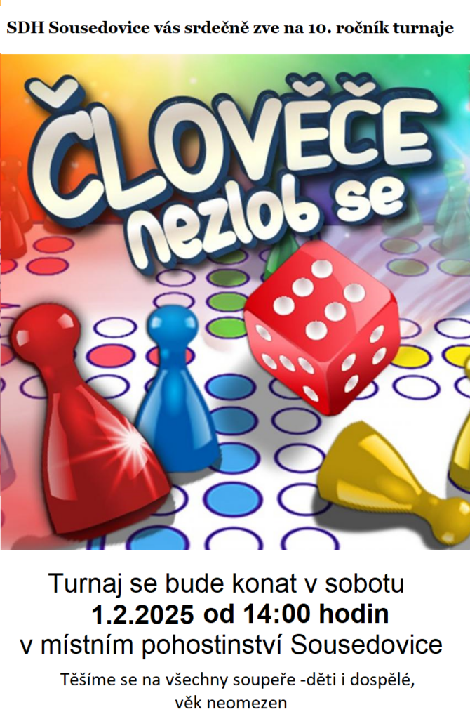 Turnaj "Člověče nezlob se" 1.2.2025