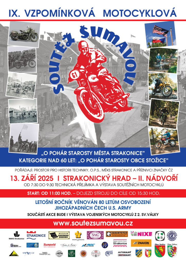 Vzpomínková motocyklová „Soutěž Šumavou 2025“ 13.9.2025