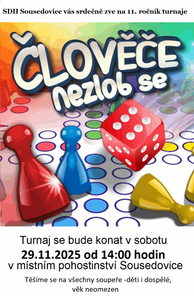 Turnaj -Člověče nezlob se 29.11.2025