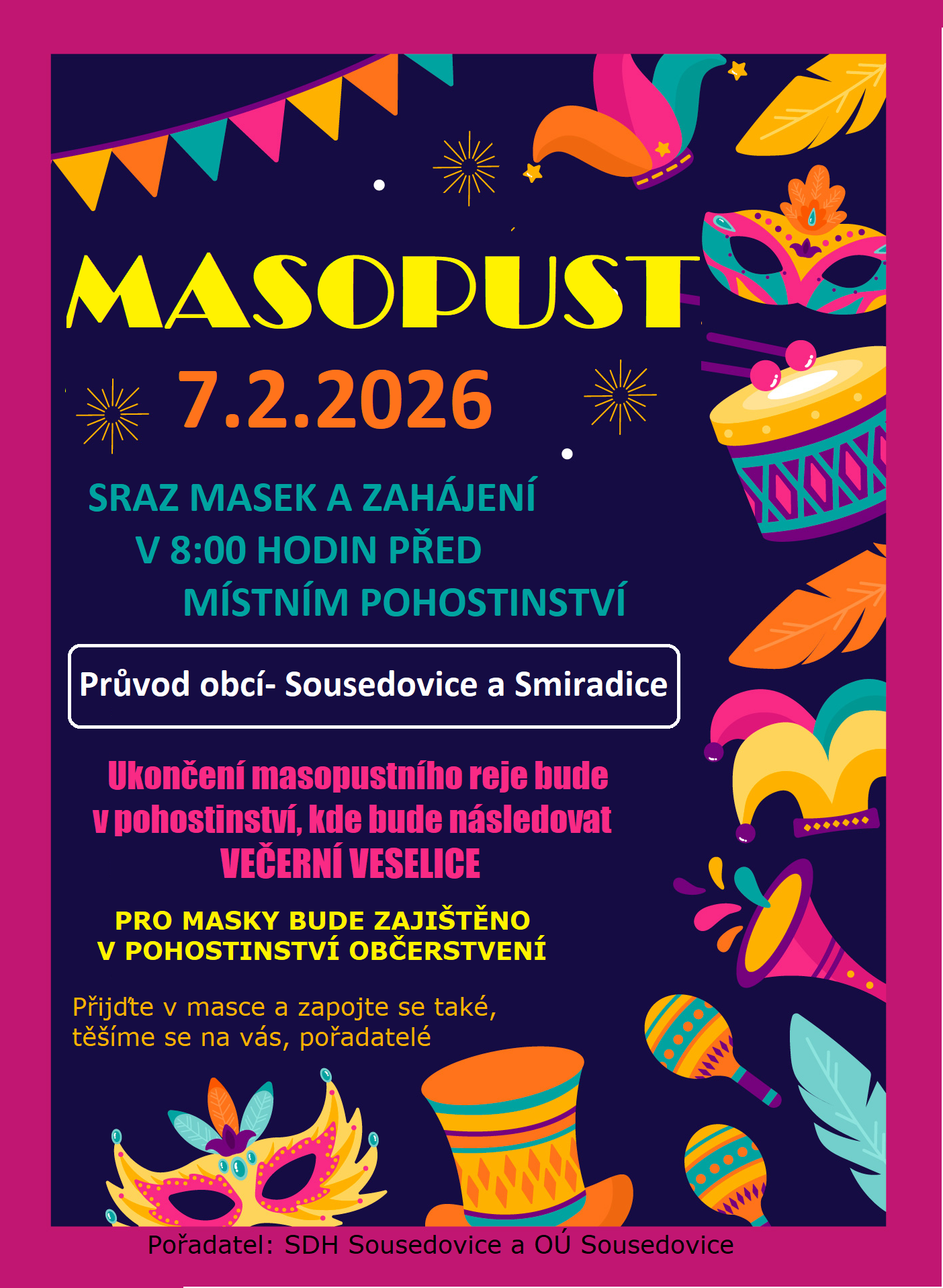 Plakát Masopust 7.2.2026